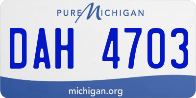 MI license plate DAH4703