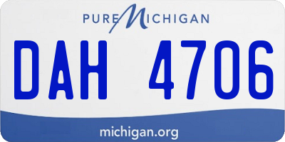 MI license plate DAH4706