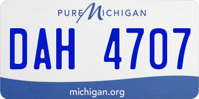 MI license plate DAH4707