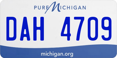 MI license plate DAH4709