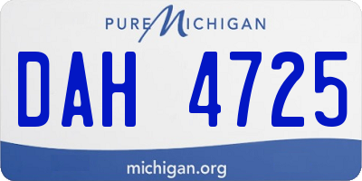 MI license plate DAH4725