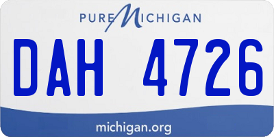 MI license plate DAH4726