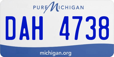 MI license plate DAH4738