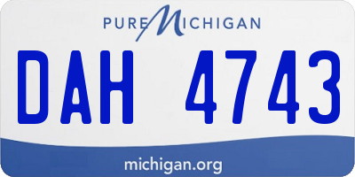 MI license plate DAH4743