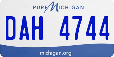 MI license plate DAH4744