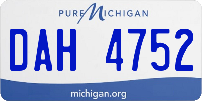 MI license plate DAH4752