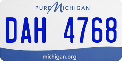 MI license plate DAH4768