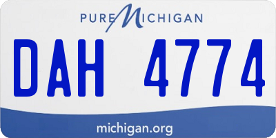 MI license plate DAH4774