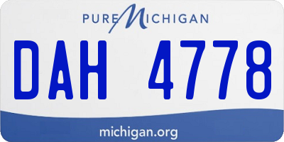 MI license plate DAH4778