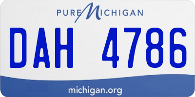 MI license plate DAH4786