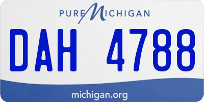 MI license plate DAH4788