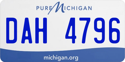 MI license plate DAH4796