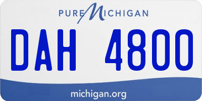MI license plate DAH4800