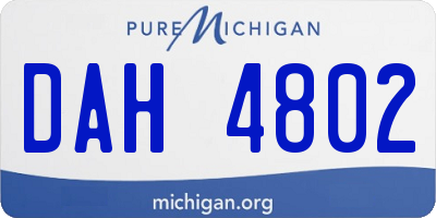 MI license plate DAH4802