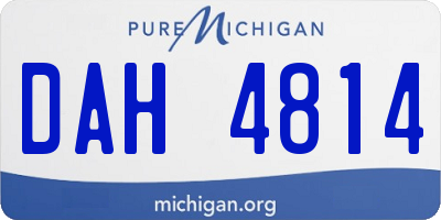 MI license plate DAH4814