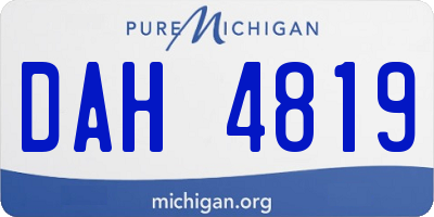 MI license plate DAH4819