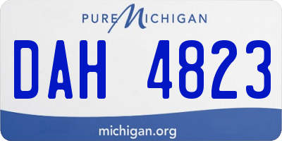 MI license plate DAH4823