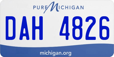 MI license plate DAH4826