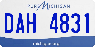 MI license plate DAH4831