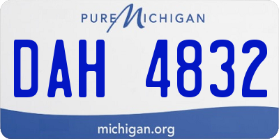 MI license plate DAH4832