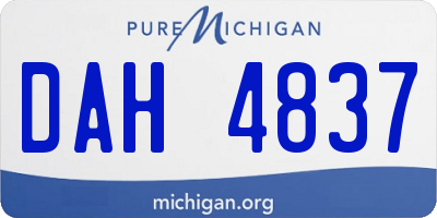 MI license plate DAH4837