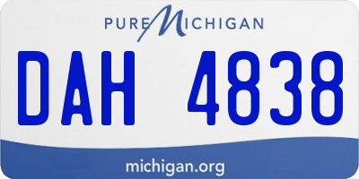 MI license plate DAH4838