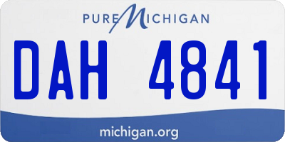 MI license plate DAH4841