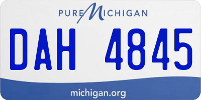 MI license plate DAH4845