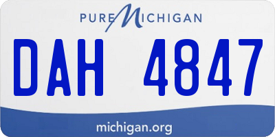 MI license plate DAH4847