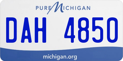 MI license plate DAH4850