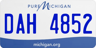 MI license plate DAH4852