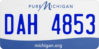 MI license plate DAH4853