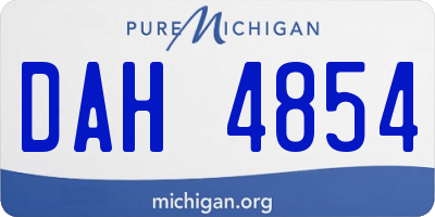 MI license plate DAH4854