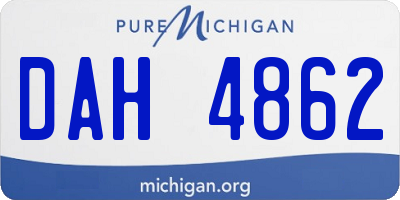 MI license plate DAH4862