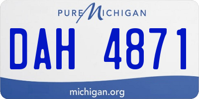 MI license plate DAH4871