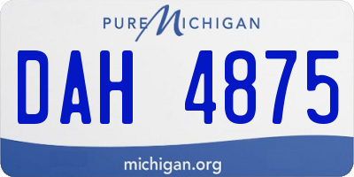 MI license plate DAH4875