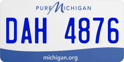 MI license plate DAH4876