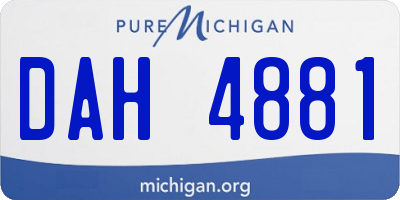MI license plate DAH4881