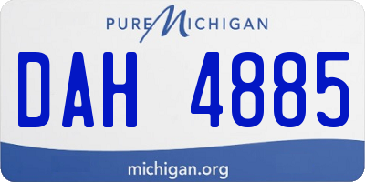 MI license plate DAH4885