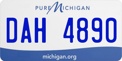 MI license plate DAH4890