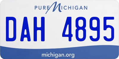 MI license plate DAH4895