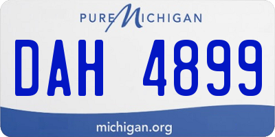 MI license plate DAH4899