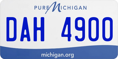 MI license plate DAH4900