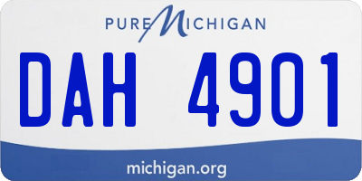 MI license plate DAH4901