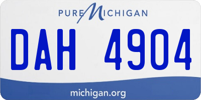 MI license plate DAH4904