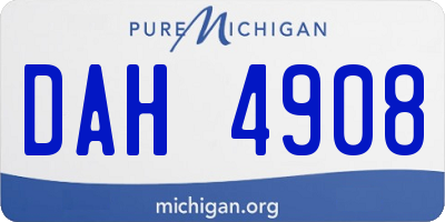 MI license plate DAH4908