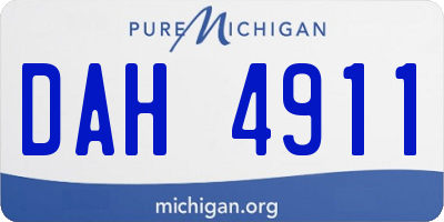 MI license plate DAH4911