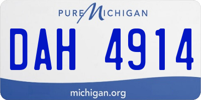 MI license plate DAH4914