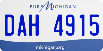 MI license plate DAH4915