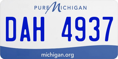 MI license plate DAH4937